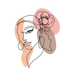 Abstract image in a linear style of a woman.