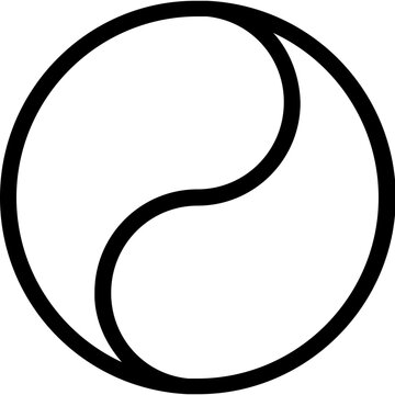 
Yin Yang Vector Line Icon
