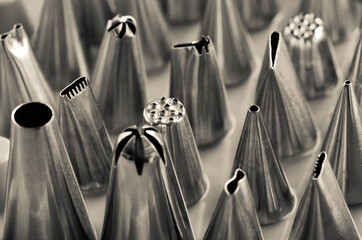 Piping bag nozzles made of stainless steel