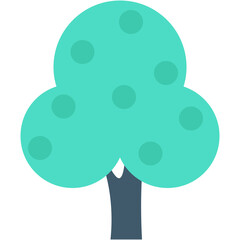 
Shrub tree Flat Vector Icon 
