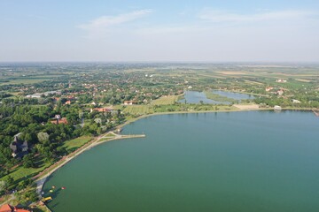 Fototapeta premium aerial view of the lake