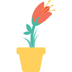 
Plant Pot Flat Vector Icon 
