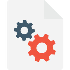 Fototapeta premium Cogs Flat Vector Icon 