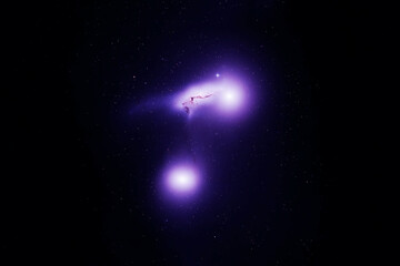 Blue galaxy in deep space. Elements of this image furnished by NASA