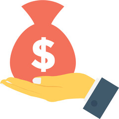 
Money Sack Flat Vector Icon
