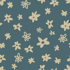 The simple floral seamless pattern.Rustic hand paint minimalist vector background.Textures for invitations, postcards, websites, and design.