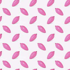 Seamless Christmas pattern on light background, 3d rendering