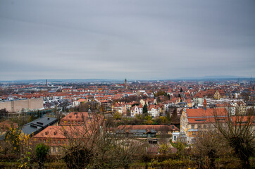 Fototapeta na wymiar Bamberg, world heritage city in Bavaria, located in upper Franconia, Germany. View from Michaelsberg