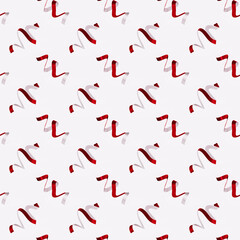 Seamless Christmas pattern with confetti on light background, 3d rendering