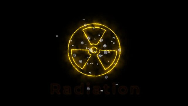 Radiation Sign.Radiation icon with energy effect. Radiation hazard. Radioactive hazard icon