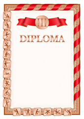 Vertical diploma for third place with Albania flag
