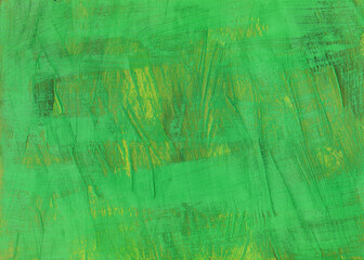 Green Paint raster background. white brash strokes texture.