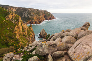 Cabo da Roca in Portugal Sintra Atlantic ocean farthest western point in europe