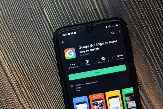 Google Go: A Lighter, faster way to search dev app with magnifying on Smartphone screen. Google Go is a freeware web browser developed by Google LLC. BEKASI, INDONESIA. NOVEMBER 25, 2020