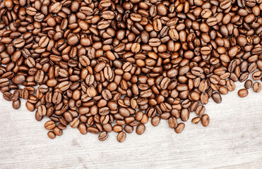 Freshly roasted coffee beans background