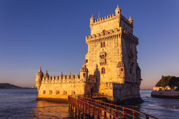 Torre de Belém Tower of Belem Lisboa Lisbon Portugal in the morning sunshine