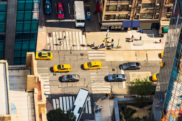 FIFTH AVENUE. Aerial view to 5th Ave in Manhattan. New York, USA.