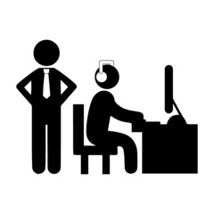 Business woman working on laptop