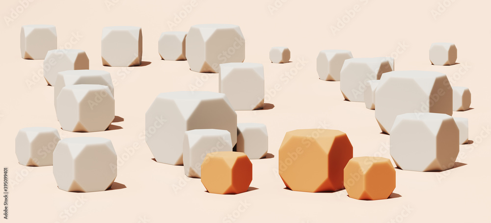 Poster minimal abstract mockup background for product presentation. beige geometric podium on grey backgrou