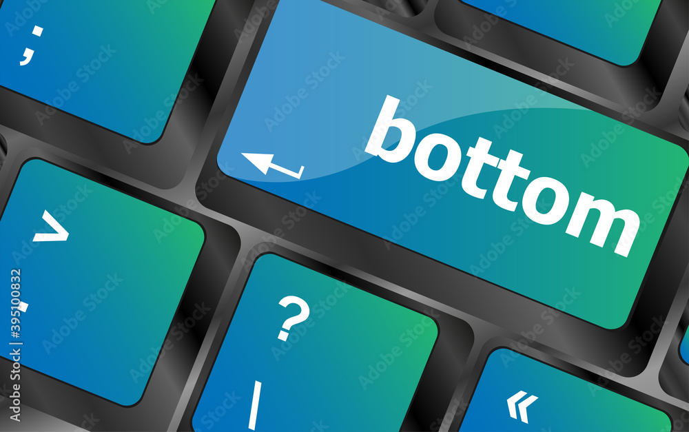 Poster bottom word on computer pc keyboard key