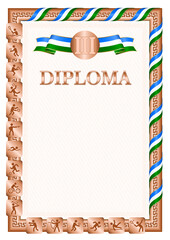 Vertical diploma for third place with Bashkortostan flag