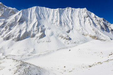 Mountains in the Himalayas. The trek around Manaslu