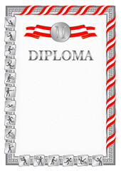 Vertical diploma for second place with Canada flag