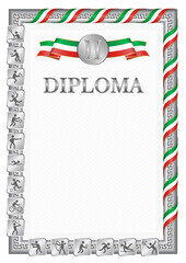Vertical diploma for second place with Congo flag