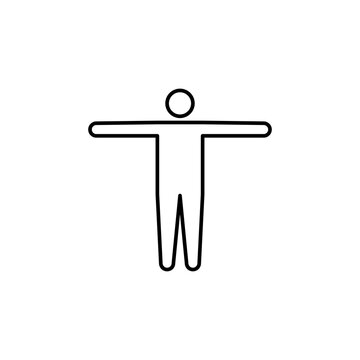 morote chudan uchi uke, karate line icon. Signs and symbols can be used for web, logo, mobile app, UI, UX