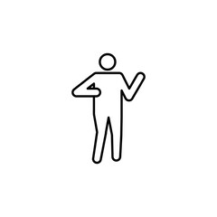 shuto mawashi uke, karate line icon. Signs and symbols can be used for web, logo, mobile app, UI, UX