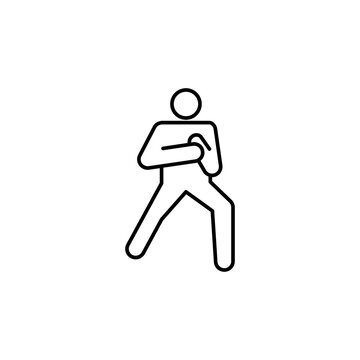 oi zuki, karate line icon. Signs and symbols can be used for web, logo, mobile app, UI, UX