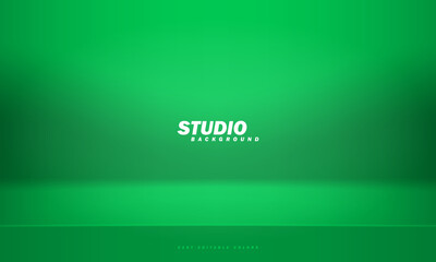 Empty green studio room background, used as background for display your products