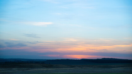 Beautiful textured sky with clouds at sunset