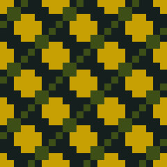 Seamless pattern. Checks, figures ornament. Squares, shapes wallpaper. Ethnic motif. Tiles, forms backdrop. Geometric background. Mosaic illustration. Digital paper, textile print, abstract vector.