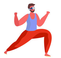 Character Man using a VR Headset and Experiencing Virtual Reality.Boy Wearing a Virtual Relaity Headset.Hi Tech Character.Flat Vector Illustration