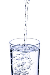 Glass of water isolated on white background.