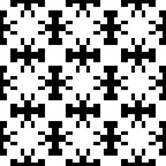 Seamless pattern. Figures ornament. Folk wallpaper. Geometric ornate. Embroidery background. Tribal motif. Ethnic mosaic. Digital paper, textile print, web design, abstract illustration. Vector art.