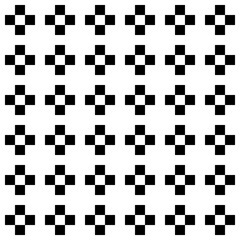 Crosses seamless ornament. Checks pattern. Squares illustration. Tiles wallpaper. Ethnic motif. Shapes backdrop. Forms background. Digital paper, textile print, web design, abstract image. Vector art.