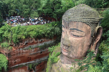 Leshan Giant Buddha head China