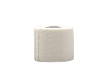 Close-up of toilet paper isolated on white background.