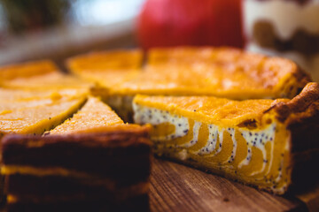 Homemade Delicious Pumpkin Pie made for Thanksgiving