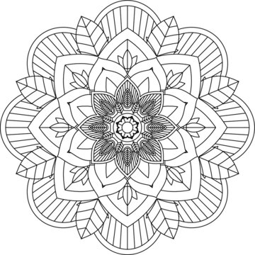 recommend clip art: Circular pattern in form of mandala for Henna, Mehndi, tattoo, decoration. Decorative ornament in ethnic oriental style. Coloring book page.