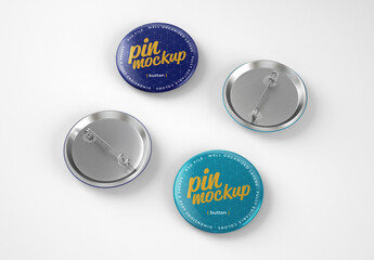 Glossy Button Pin Mockups