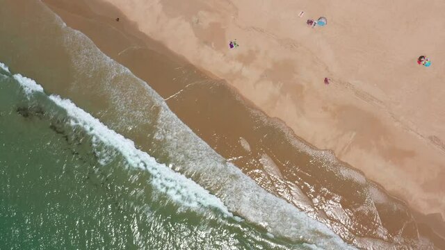Top views of a wholesome beach in Conil de la Frontera, Andalusia in summer