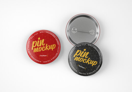Glossy Button Pin Mockups