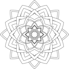 Fototapeta premium Easy Mandala coloring book simple and basic for beginners, seniors and children. Set of Mehndi flower pattern for Henna drawing and tattoo. Decoration in ethnic oriental, Indian style.