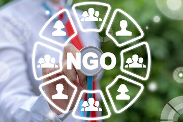 Concept of Non-Governmental Organization. NGO Foundation People Charity. - obrazy, fototapety, plakaty