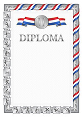 Vertical diploma for second place with Netherlands flag