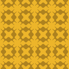 Vector seamless pattern, floral ornamental background, repeat geometric tiles, curved shapes. Abstract ornament texture. Stylish yellow colored design for decor, fabric, cover, textile, wallpaper
