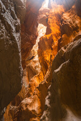 Canyon Saklikent inside view in Turkey. Colorful natural landscape.